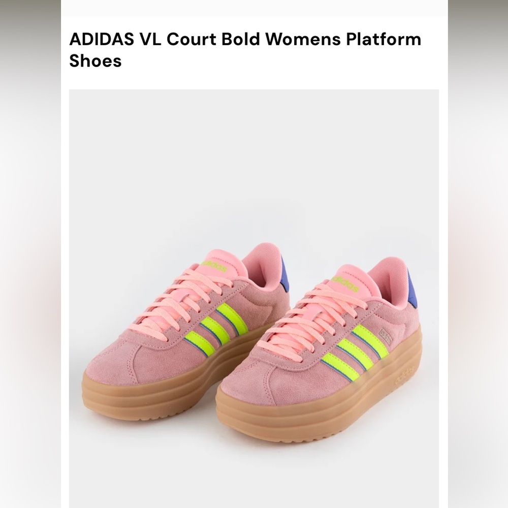 Adidas Pink and Neon Green Platform Shoes